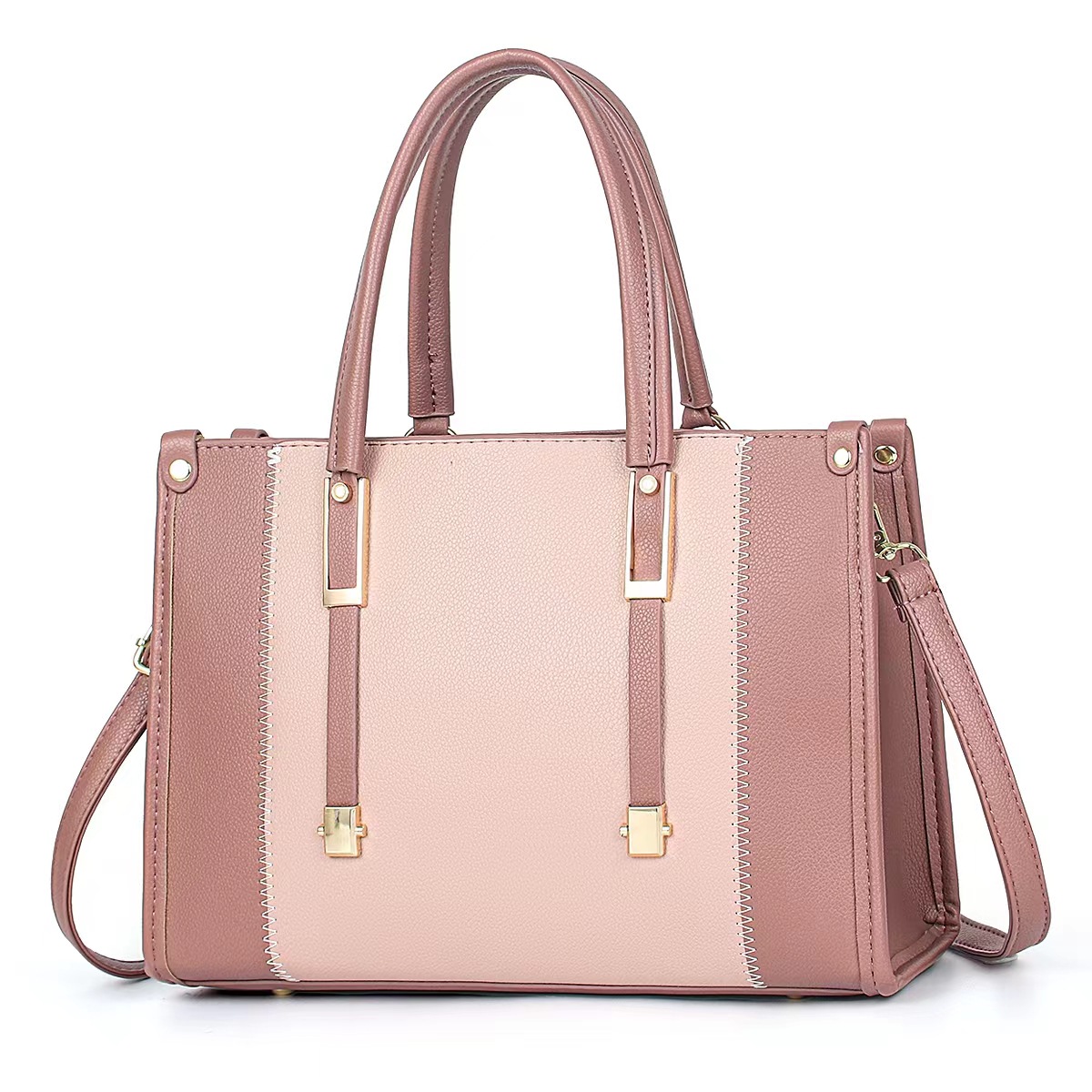 The 2024 new high-end women's handbag for foreign trade is a versatile, color-blocking, large-capacity, fashionable single-shoulder crossbody bag details Picture