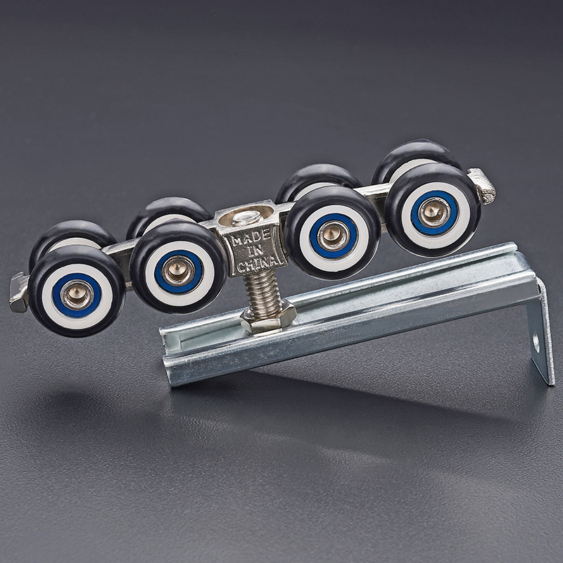 Promotional wooden door wheels, sliding doors, hanging wheels, hanging rails, sliding door hanging tracks, wheels, hardware hanging doors, 8-wheel hanging wheels details Picture