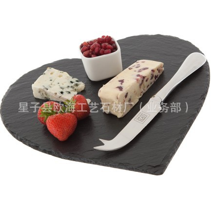 Star Factory supplies SLATE dinner plates, cheese dinner plates, SLATE coasters, heart-shaped dinner plates heart details Picture