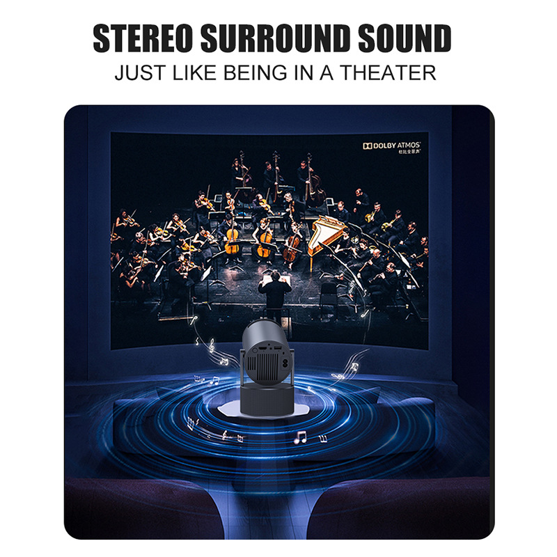 HY300pro comes with a built-in microphone, projector, home karaoke all-in-one machine, bedroom wall projection, KTV high-definition projector Application Scenario