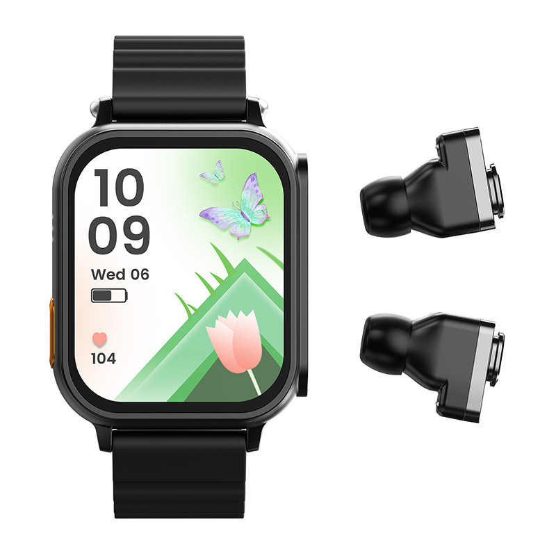 The new N22 smartwatch is a dual-purpose step-counting sports watch that combines heart rate, Bluetooth calls, music playback, and TWS headphones Specification drawing