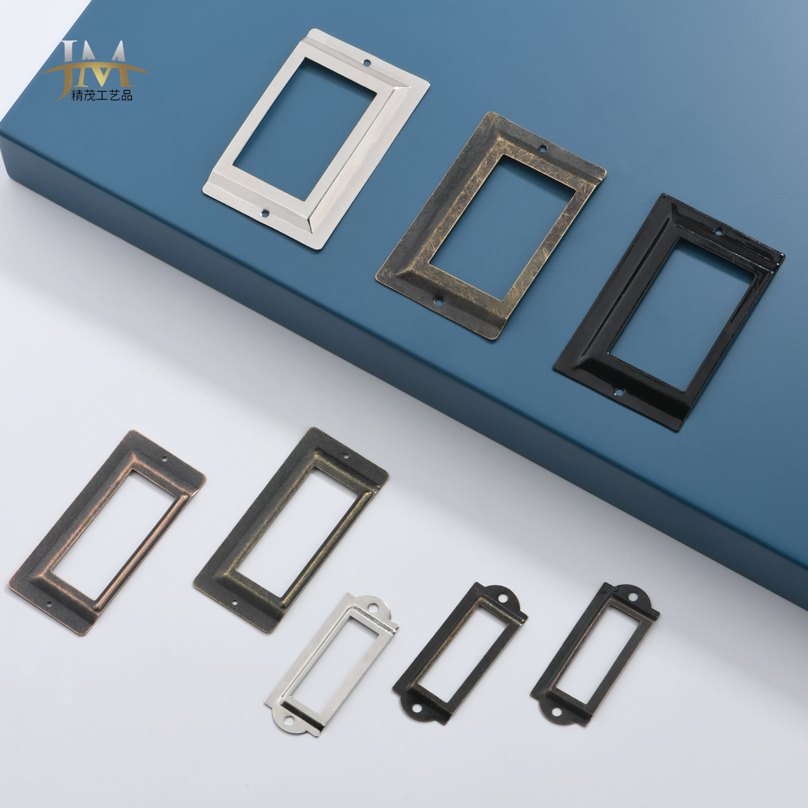 Jingmao Hardware's new Chinese-style home decoration packaging box accessories, card labels, gift boxes, label clasps, iron handles, cabinet doors full figure