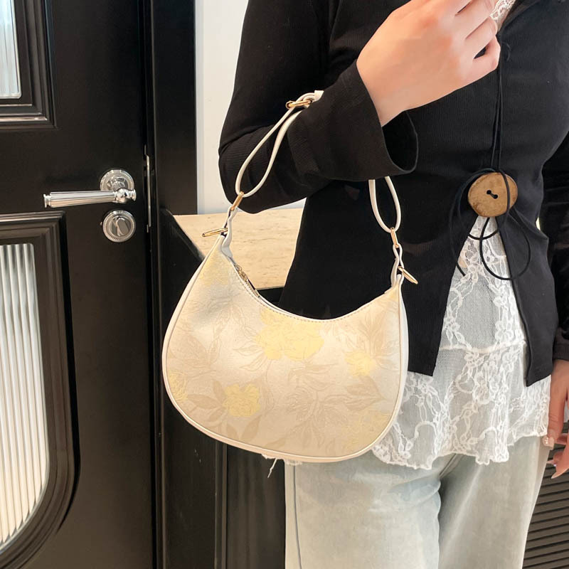 A new Chinese-style hand-held small bag for women in 2025, a trendy and fashionable crossbody bag, a niche commuting dumpling bag Specification drawing