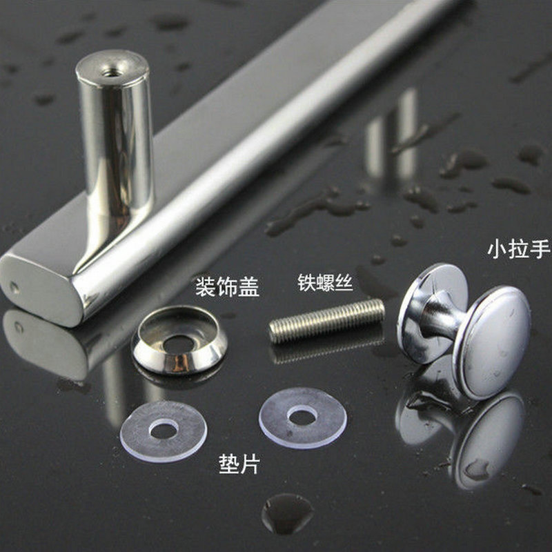 Bathroom glass door stainless steel handle 201 household shower door handle modern and simple flat tube handle Specification drawing