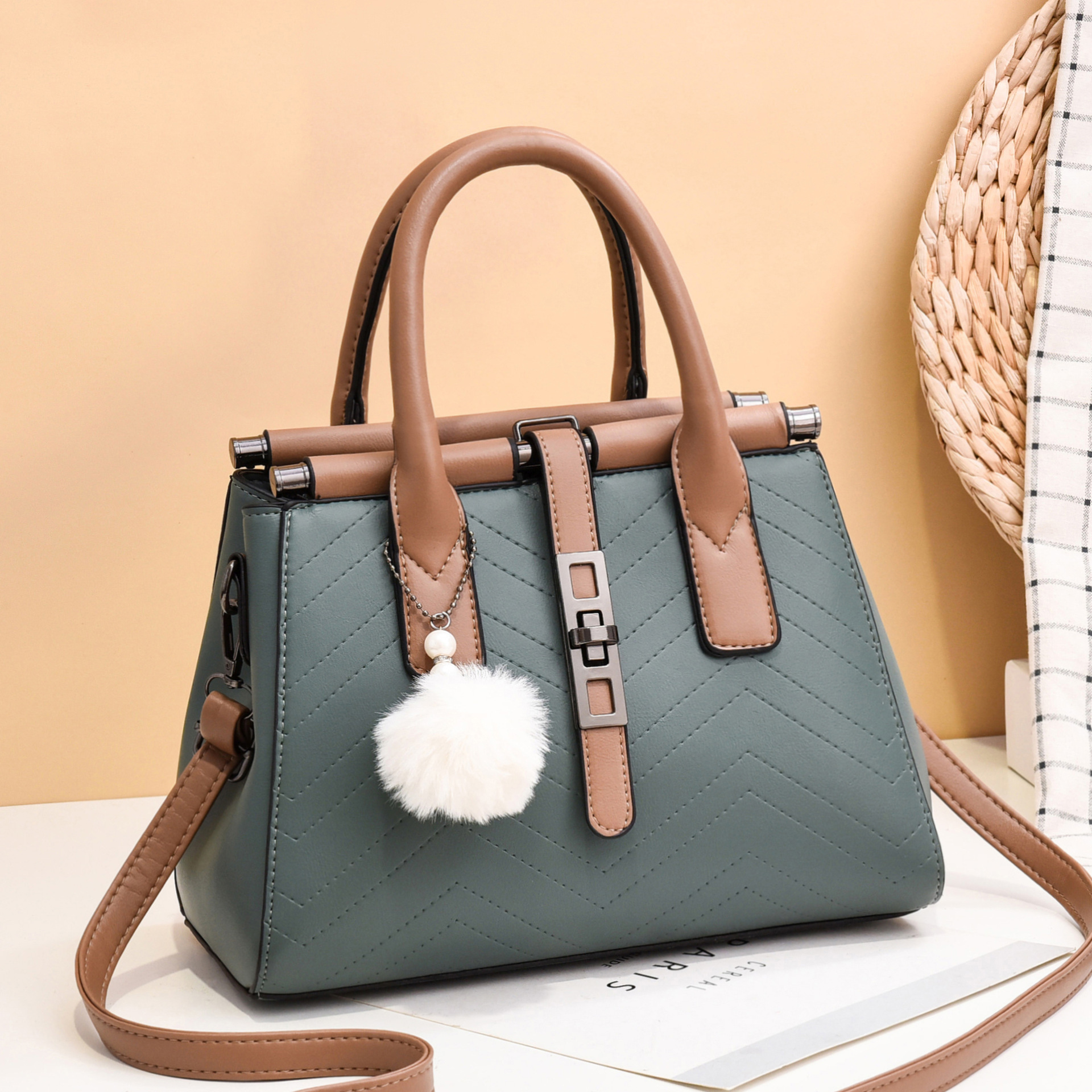 Cross-border women's bag 2022 New style Women's bag, European and American trendy and elegant embroidered thread handbag, fashionable hand-held shoulder crossbody bag details Picture