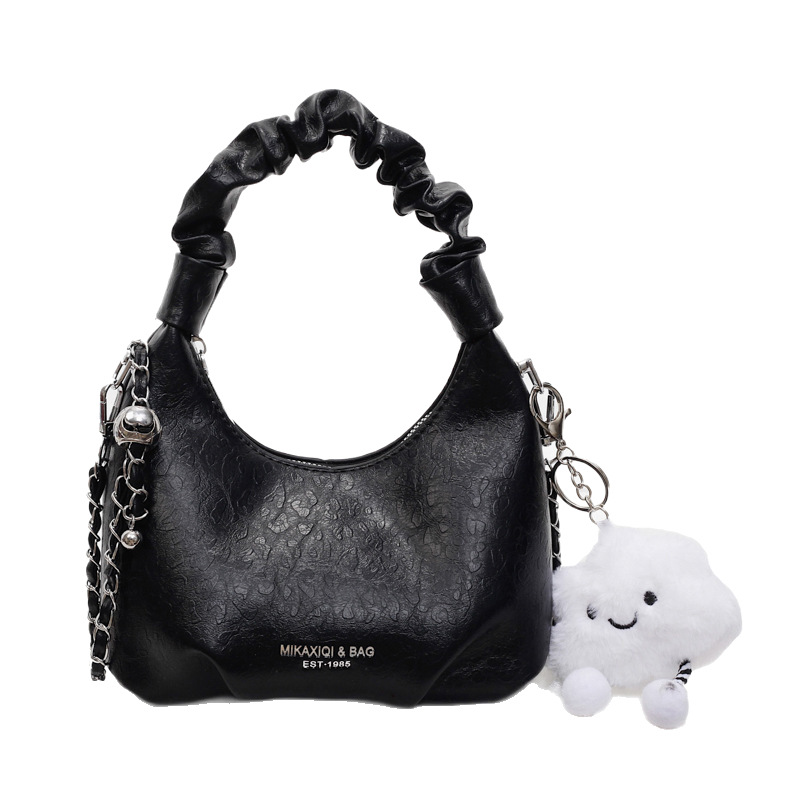 The 2025 summer new trendy and fashionable pleated small square bag is a stylish, light luxury, versatile and casual single-shoulder crossbody bag Item Picture