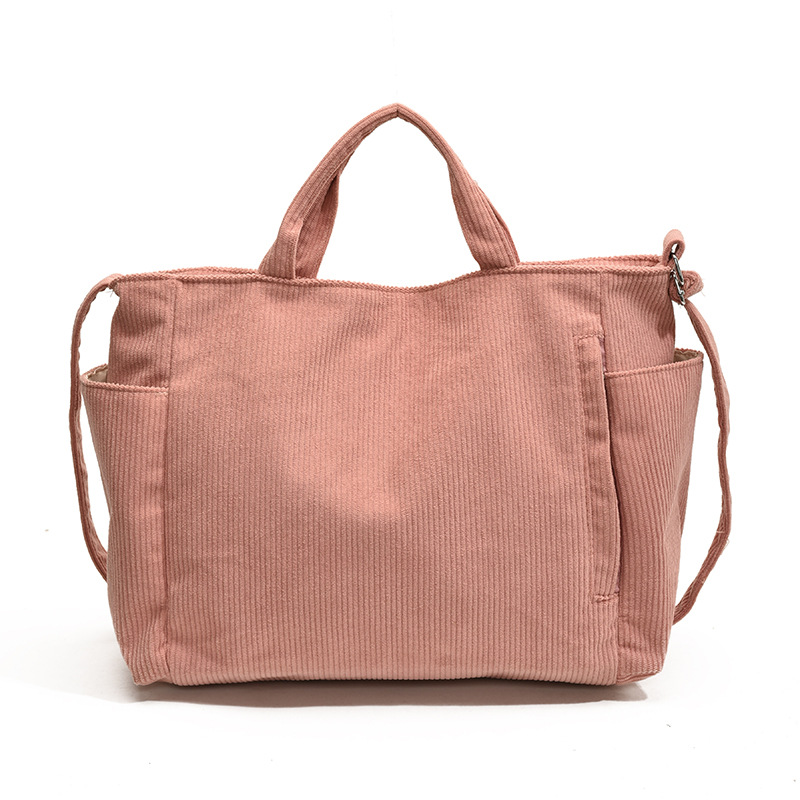 Crossbody bag, Japanese style zipper commuter thickened canvas tote bag, casual and artistic, simple single-shoulder handbag for students Item Picture