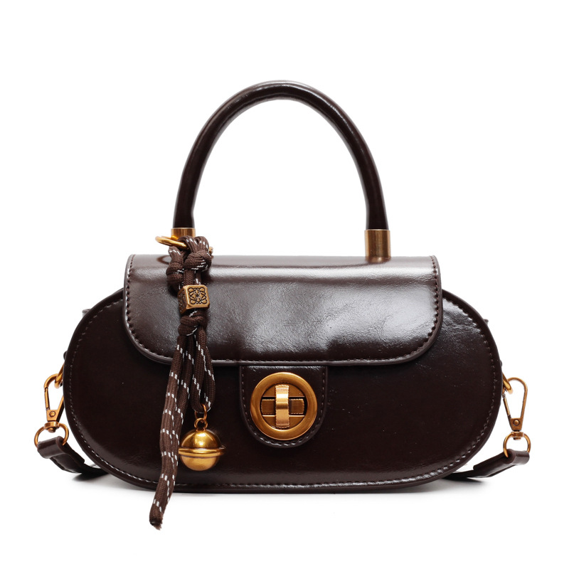High-end bowling bag for women, 2024 new retro and trendy single-shoulder bag, high-end quality and fashionable crossbody bag Item Picture