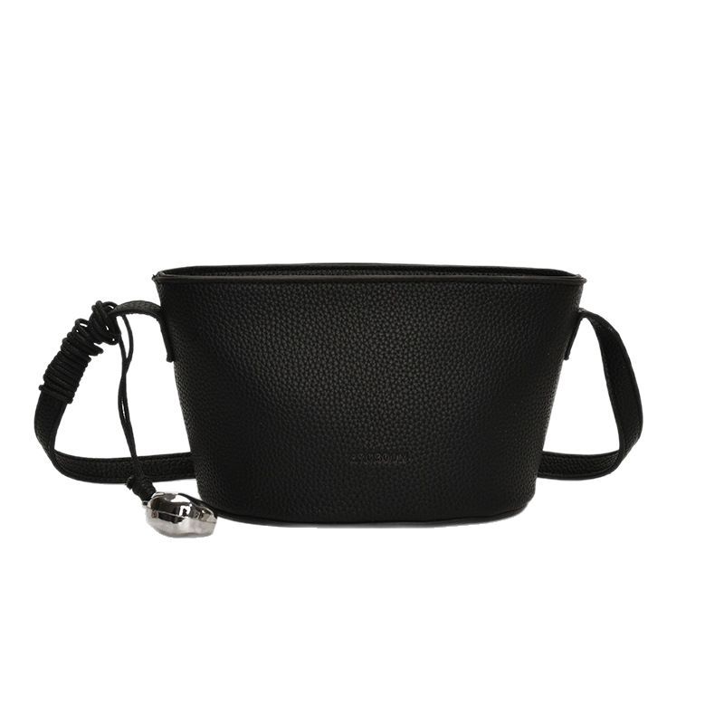 A niche mini bucket bag with lychee patterns for women, a new 2025 simple and casual single-shoulder bag, a fashionable and versatile crossbody bag Item Picture