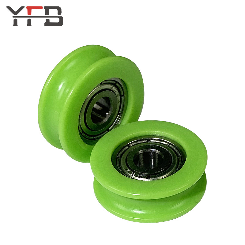 Factory direct sales of non-standard rubber-coated bearing pulleys, door and window pulleys, guide wheels, high-load-bearing and wear-resistant rubber-coated pulleys details Picture