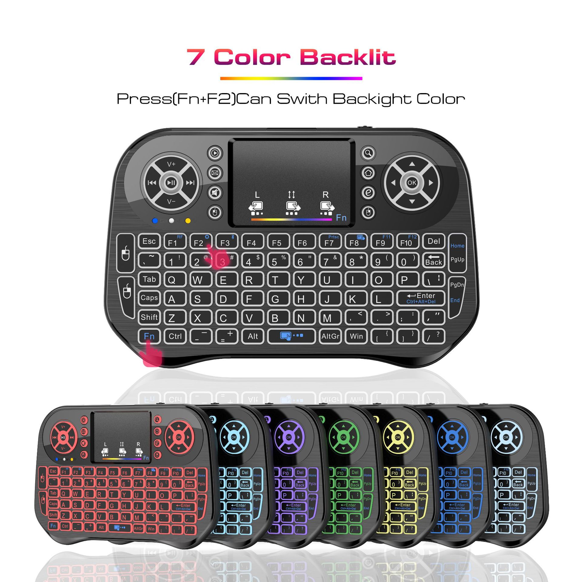 Game controller, smart set-top box, TV, computer remote control, keyboard and mouse in one, flying mouse, 2.4G+ Bluetooth dual-mode Specification drawing