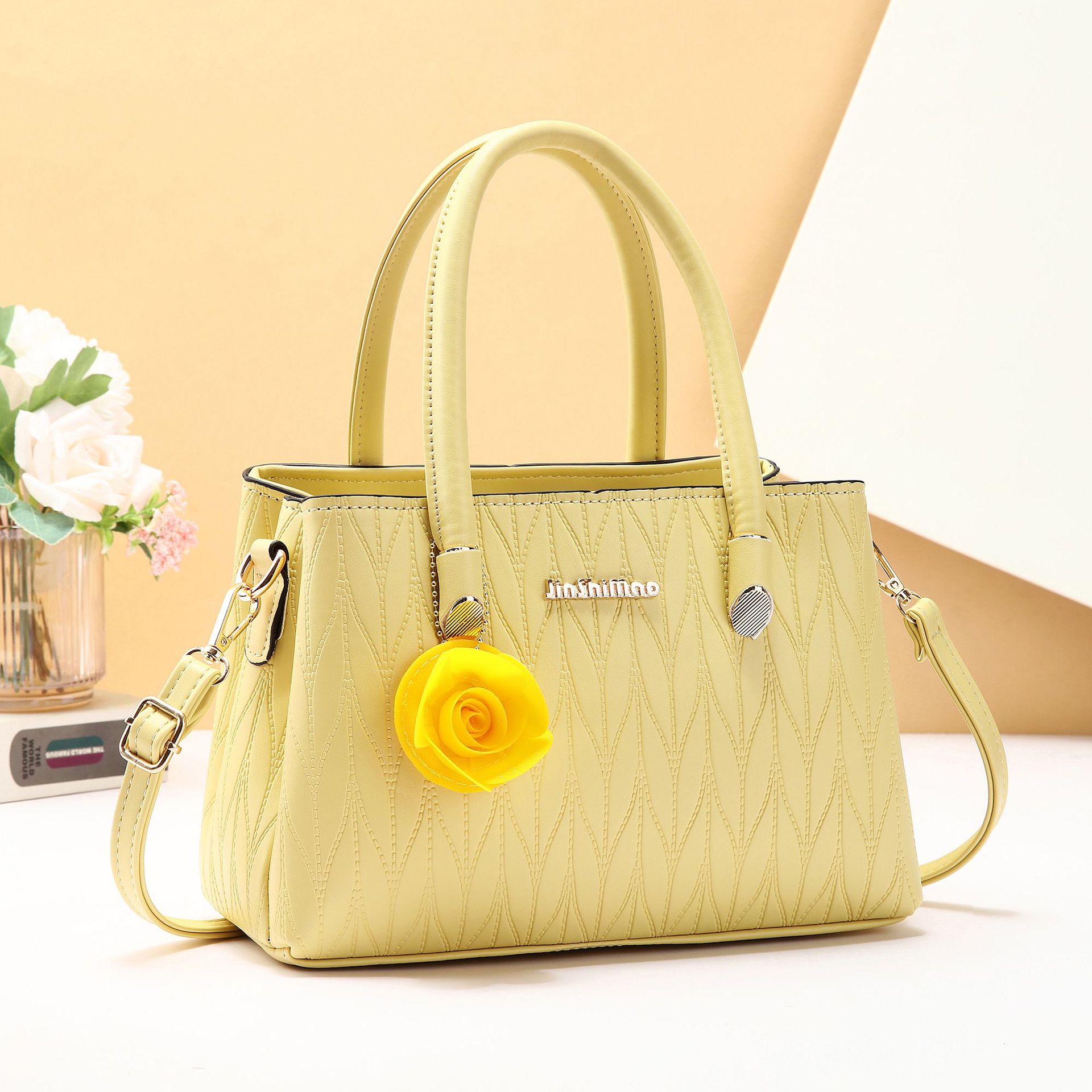 High-quality embossed women's bag 2025 autumn/winter new sewn single-shoulder bag PU women's bag for cross-border export details Picture