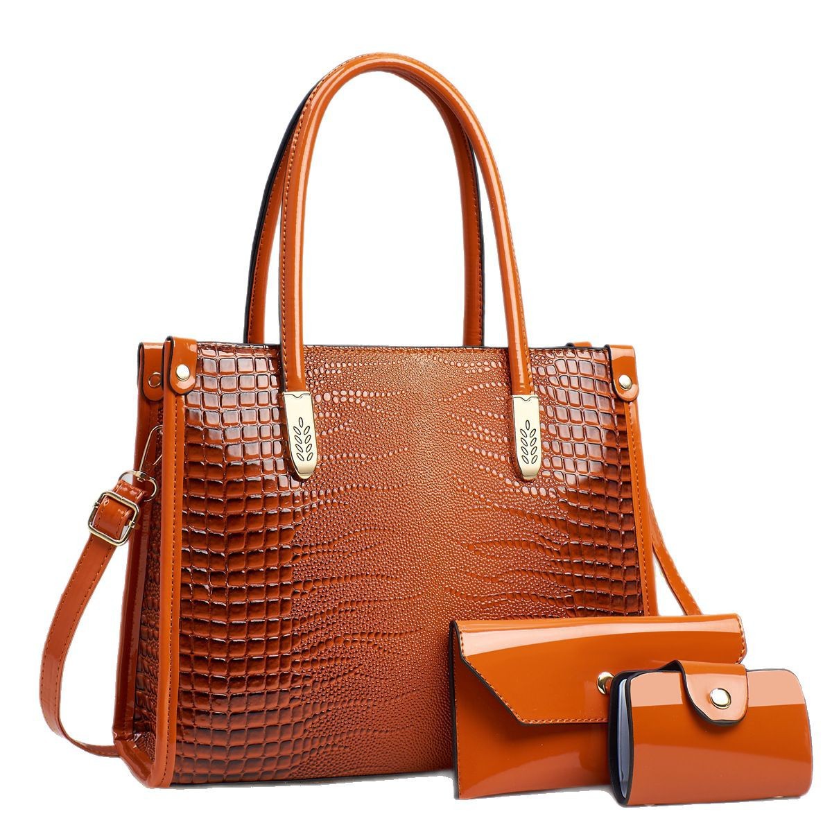 New crocodile pattern cross-border fashion trend women's bag, high-end large-capacity single-shoulder bag, crossbody bag, steamed bun mother handbag Item Picture