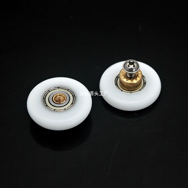 Old-fashioned shower room wheels, large flat wheels, arc sliding doors, hanging wheels, bathroom glass sliding door roller accessories details Picture