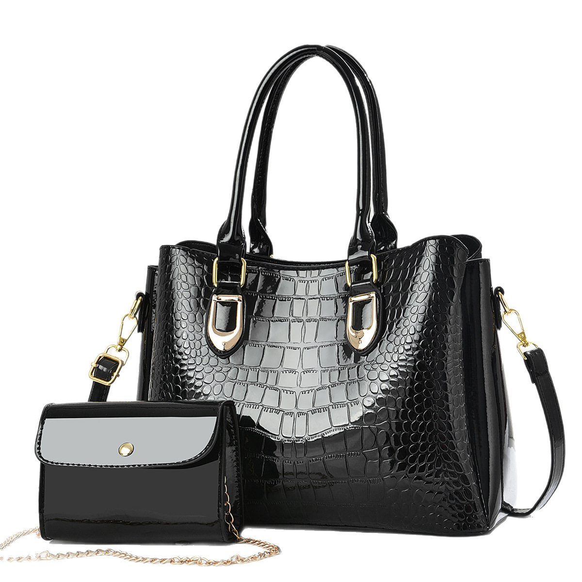 Two-piece set 2025 new style fashionable and trendy women's bag, high-end large-capacity single-shoulder bag, crossbody bag and handbag Item Picture