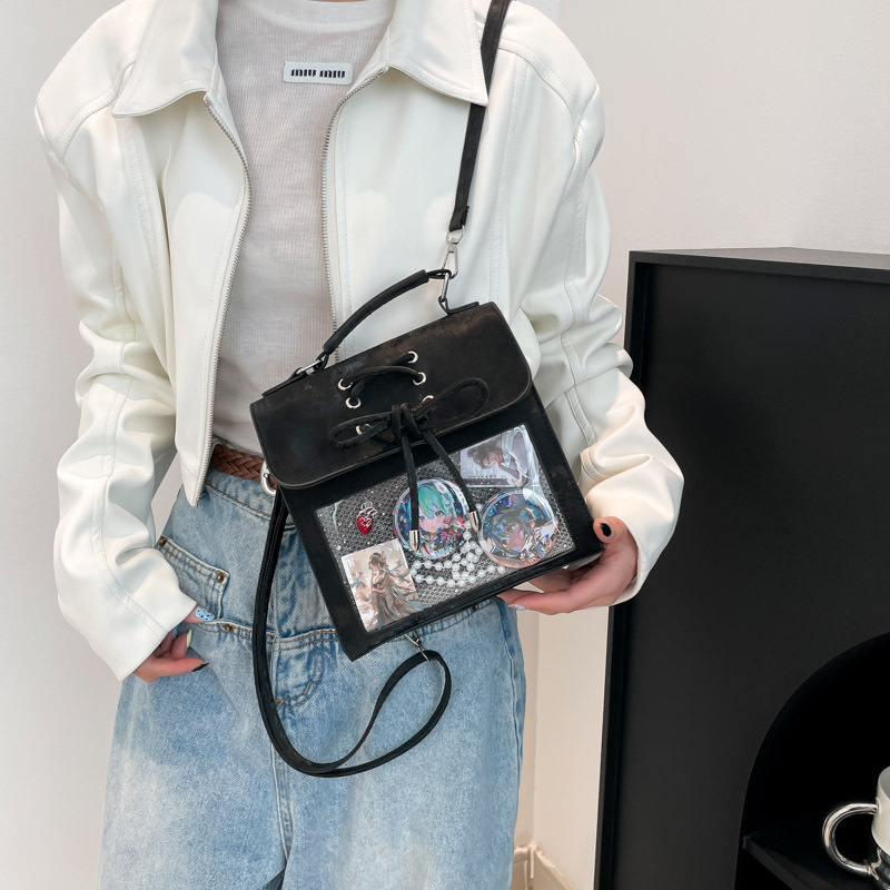 New Japanese-style cream pain bag for small appetite, cute large-capacity backpack for daily commuting, single-shoulder crossbody bag for women details Picture