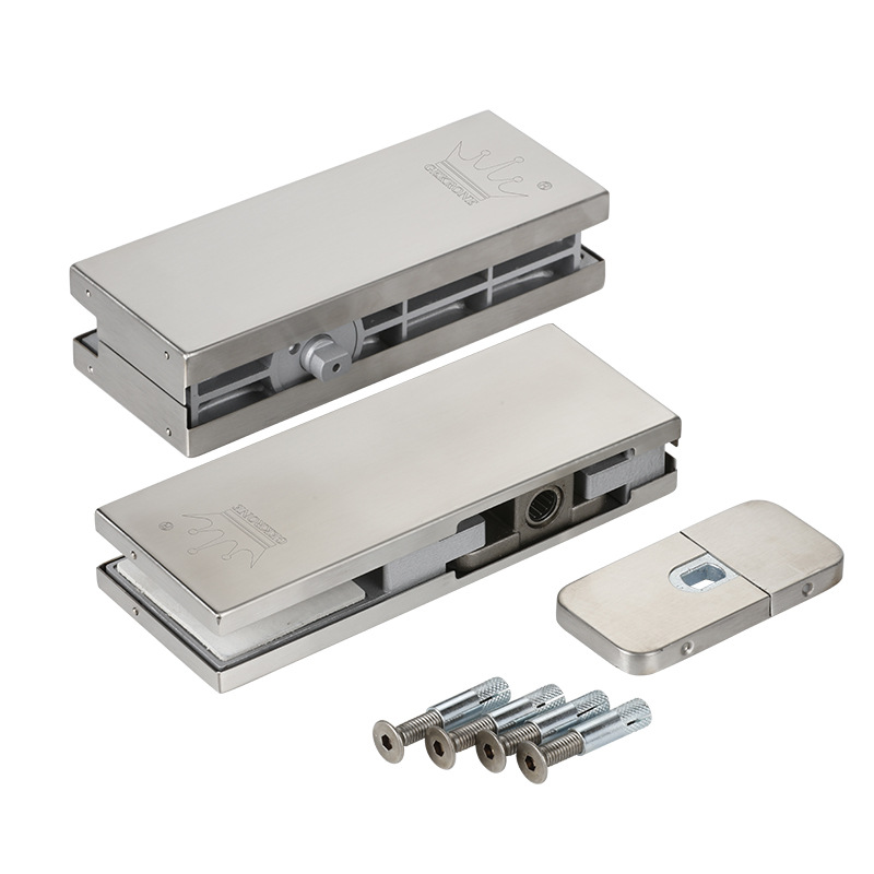 100KG hidden frameless glass door without pit, universal accessories for rotating shaft, no slotting required, including a complete set of door clamps and floor springs Item Picture