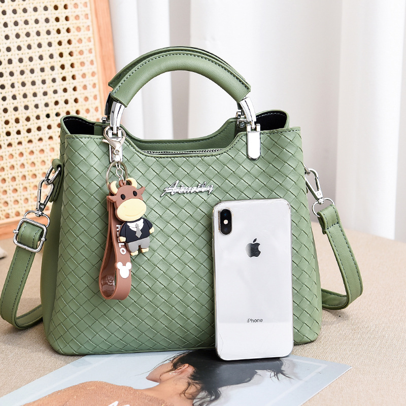 Women's bag 2022 New style fashionable woven handbag, Korean style simple and casual women's single-shoulder crossbody bag, one-piece consignment Specification drawing
