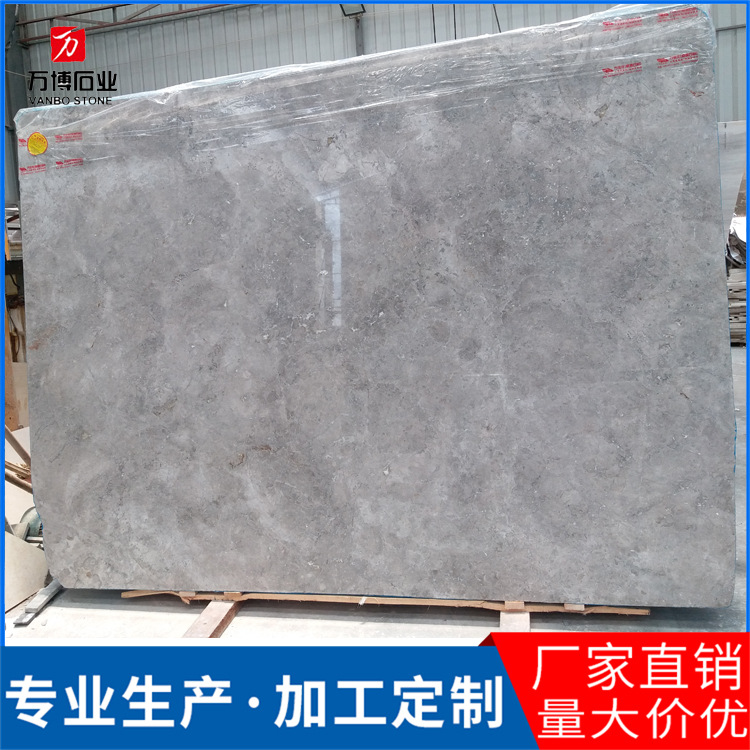 The interior staircase treads, steps, window sills, threshold stones, water barriers and background walls are made of natural marble in ancient castle grey full figure