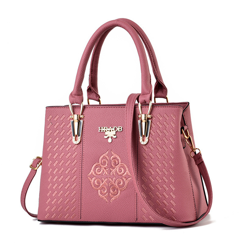 New fashionable women's bag with high-quality texture, large-capacity embroidery, cross-border trade bag, crossbody single-shoulder handbag, one-piece consignment Specification drawing