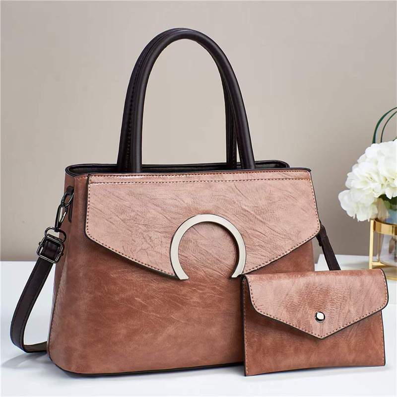 Two-piece women's bag set 2022, high-end, large-capacity single-shoulder bag, crossbody bag, hand-held buns, mother's bag, women's bag full figure