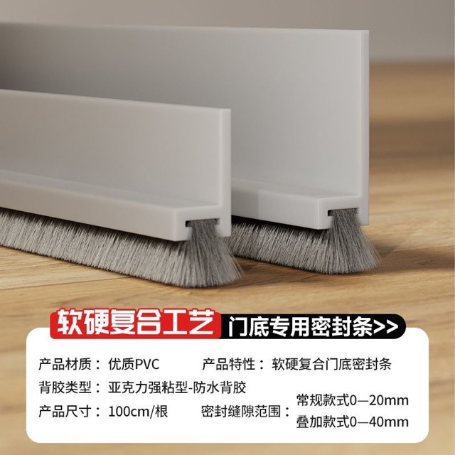 New type of door bottom sealing strip, silent door gap, room sound insulation strip, door bottom windbreak, door sticker gap, windproof and dustproof strip full figure