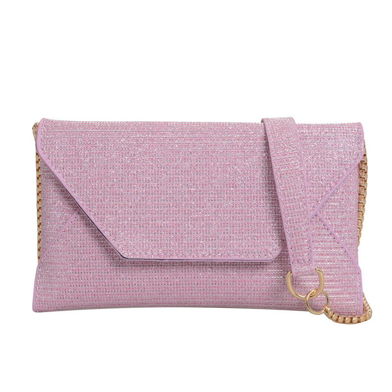 New cross-border full-diamond clutch bag, water diamond chain small square bag, single-shoulder diagonal cross envelope bag, cute mini dinner bag Item Picture