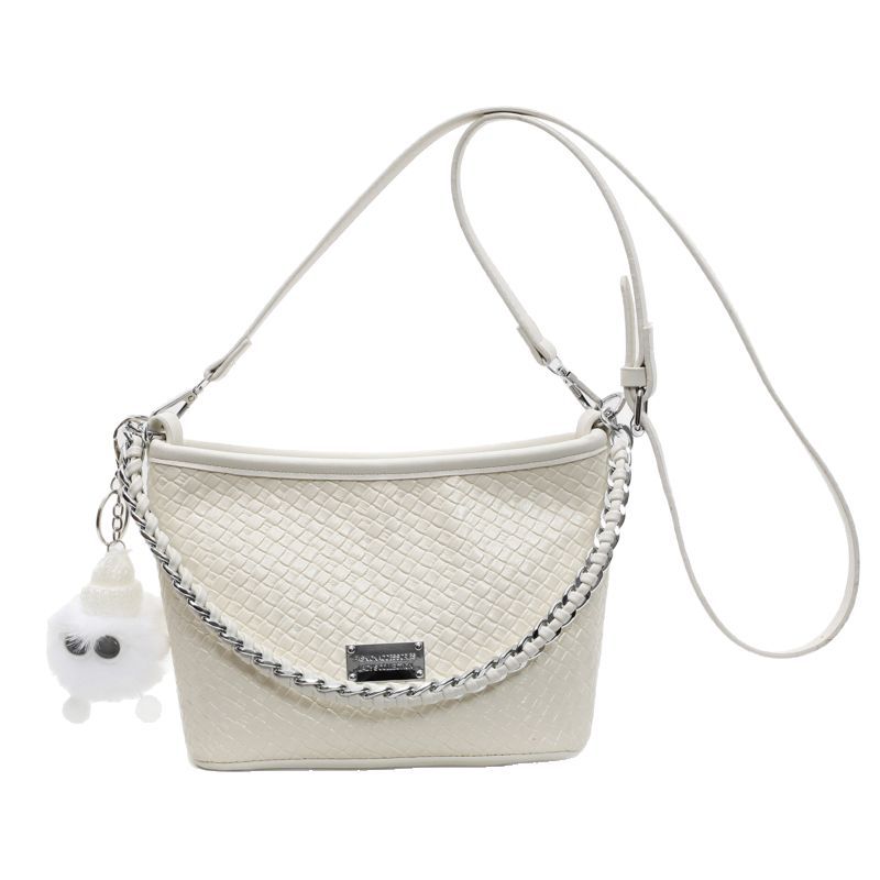 Cross-border chain handbag for women 2025 new style niche woven pattern single-shoulder underarm bag casual crossbody bucket bag Item Picture