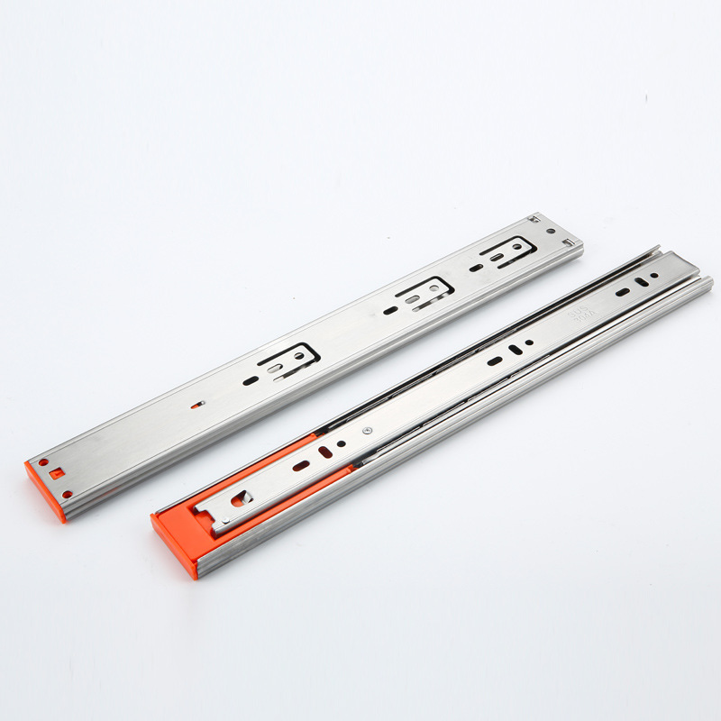 Factory direct supply of stainless steel buffer damping slide rails for drawers, silent three-section guide rails for furniture, and steel ball tracks for wardrobes Specification drawing