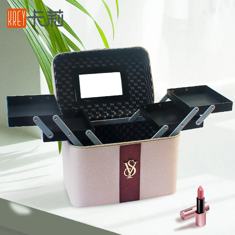Large-capacity makeup bag, portable for women, popular Instagram style cosmetics storage bag, multi-functional and simple hand-held makeup box Specification drawing
