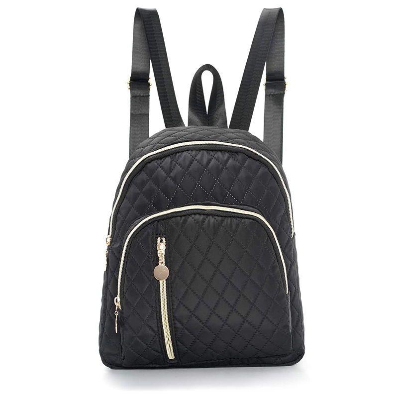 Minimalist and fashionable basic commuting quilted solid color backpack, lightweight and large-capacity adjustable shoulder strap backpack details Picture