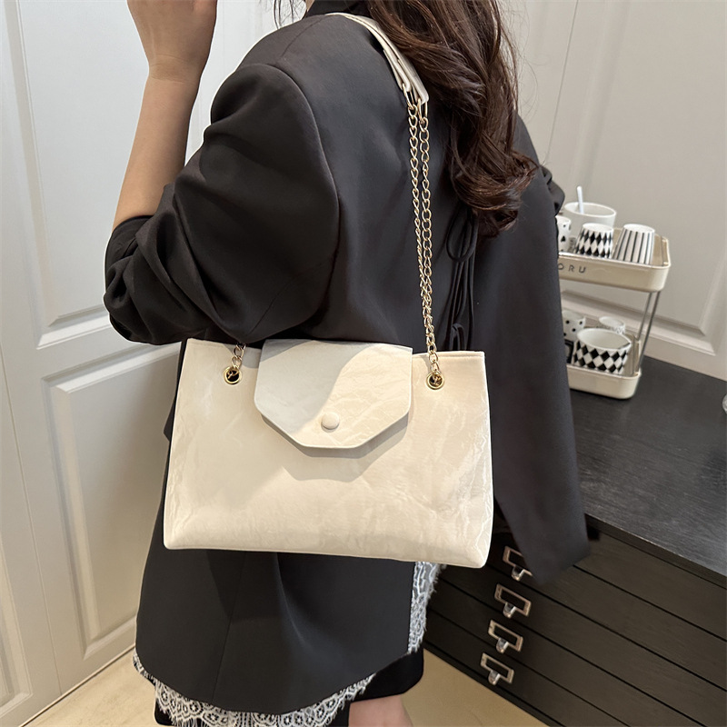 Ladies' bags 2025 Spring/Summer New chain single-shoulder underarm bag, large-capacity fashionable commuting crossbody tote bag for women Specification drawing