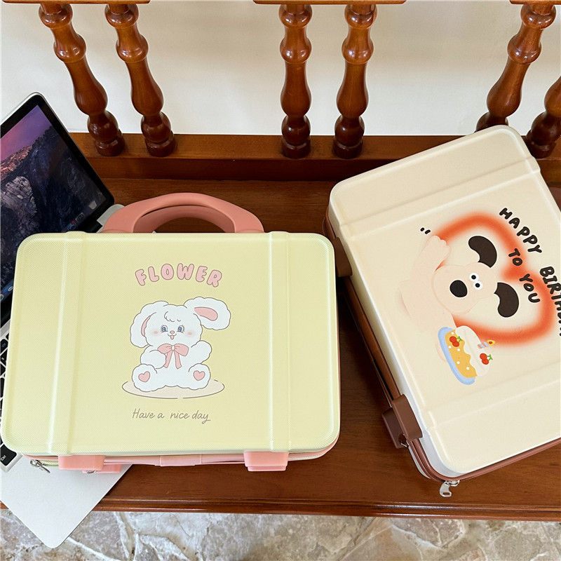 Original cute rabbit makeup case, girlish heart, new portable large-capacity makeup bag storage box, travel toiletry bag full figure