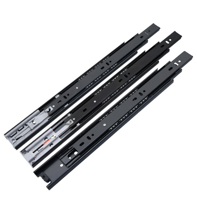 4512 Drawer track three-section thickened damping rebound buffer wardrobe track cabinet slide rail, 20 cm Item Picture