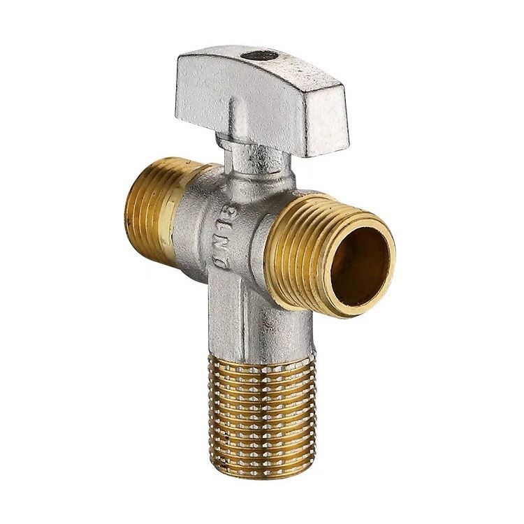 High-flow ball core Angle valve, all-copper gas water heater, toilet hot and cold special switch, fully open three-way, one in and two out Item Picture