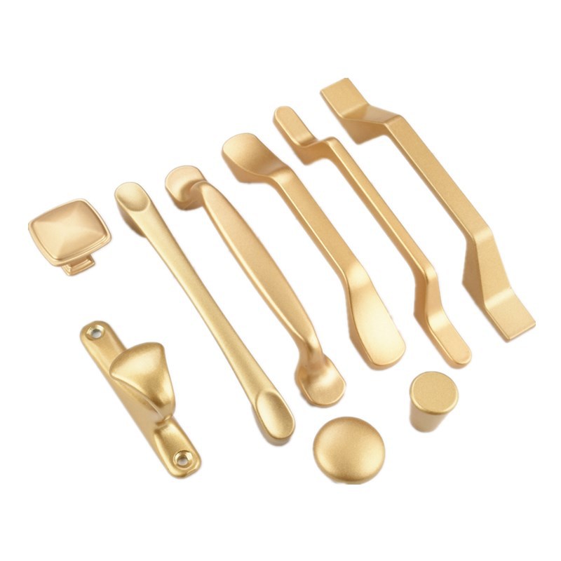 Modern simple golden light luxury cabinet drawer handle, Nordic wardrobe door handle, aluminum alloy golden drawer handle Item Picture