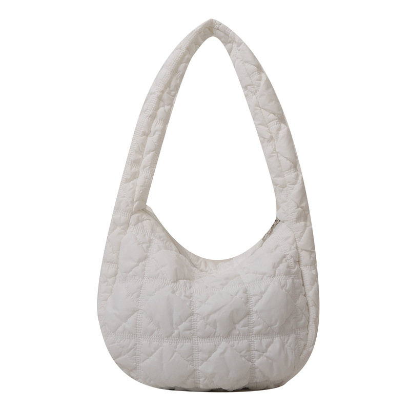 Niche bubble cloud bag, versatile pleated underarm bag, down cotton jacket bag, single-shoulder crossbody casual puff women's bag Item Picture