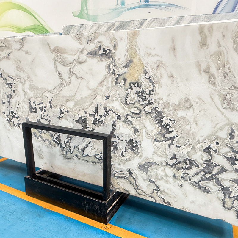 The top of the Fendi white marble dining table is seamlessly spliced, waterproof and anti-seepage. Customized Fendi pink marble for high-end clubs Application Scenario