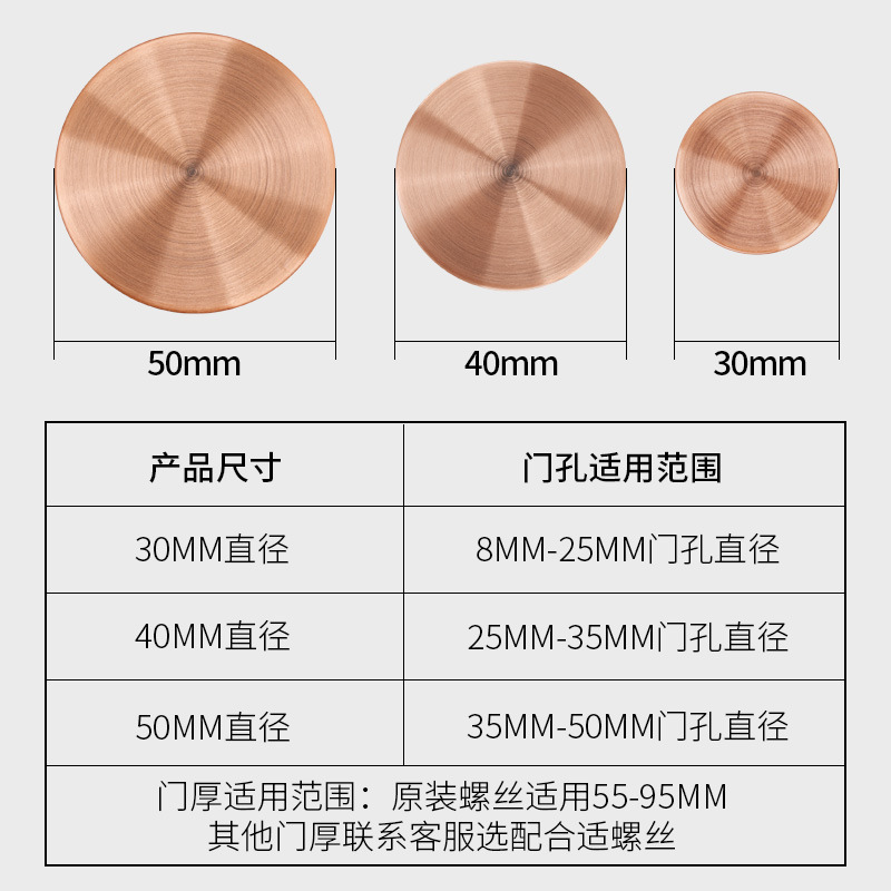 Anti-theft door wooden door hole blocker, a magic tool for hole filling and blocking, lock hole decorative cover, fingerprint lock, door hole filling and door hole blocking cover Specification drawing