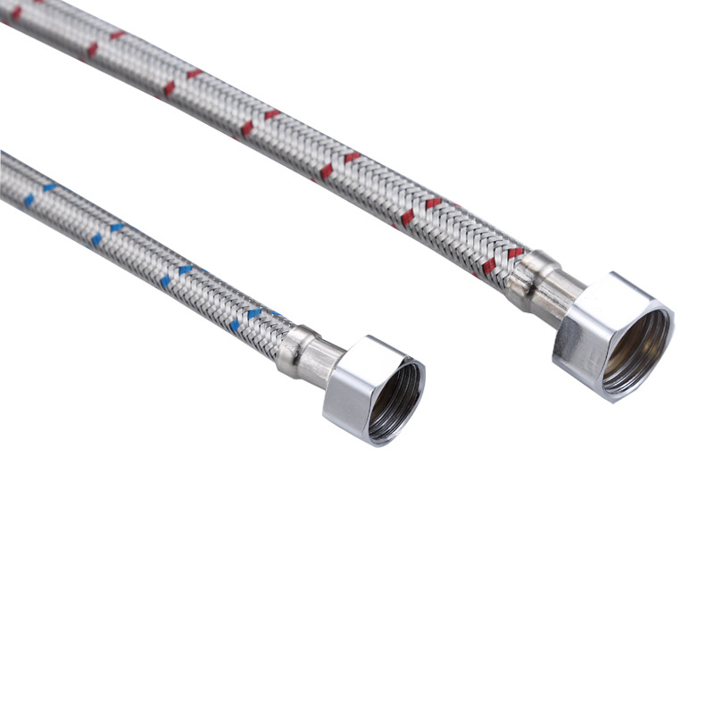 Faucet water inlet pipe, kitchen sink and washbasin cold and hot water supply pipe, 304 stainless steel pointed braided hose Item Picture