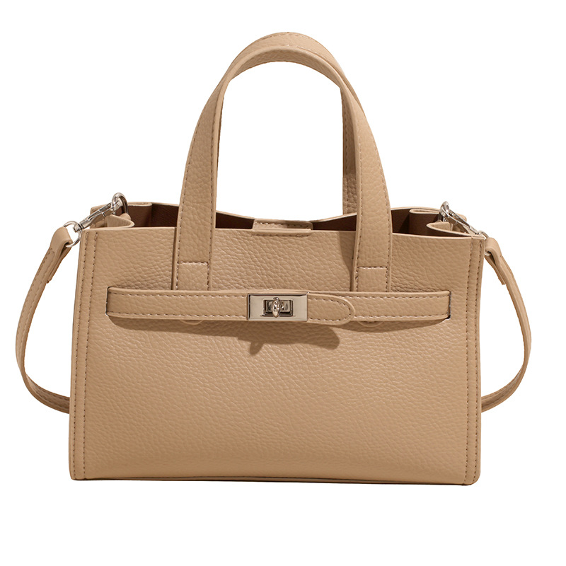 Retro tote bag for women, 2025 new style, high-end, lychee pattern, fashionable, large capacity, single-shoulder crossbody Kelly bag Item Picture