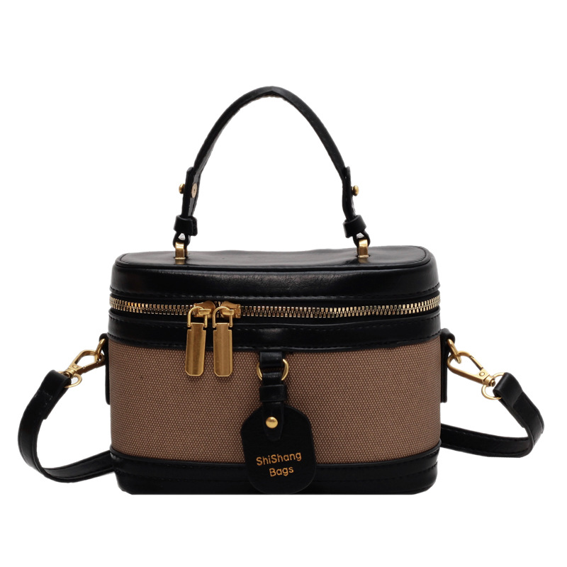 High-end and niche design hand-held box bag for women 2025 new style, fashionable color contrast, versatile and trendy single-shoulder crossbody bag Item Picture