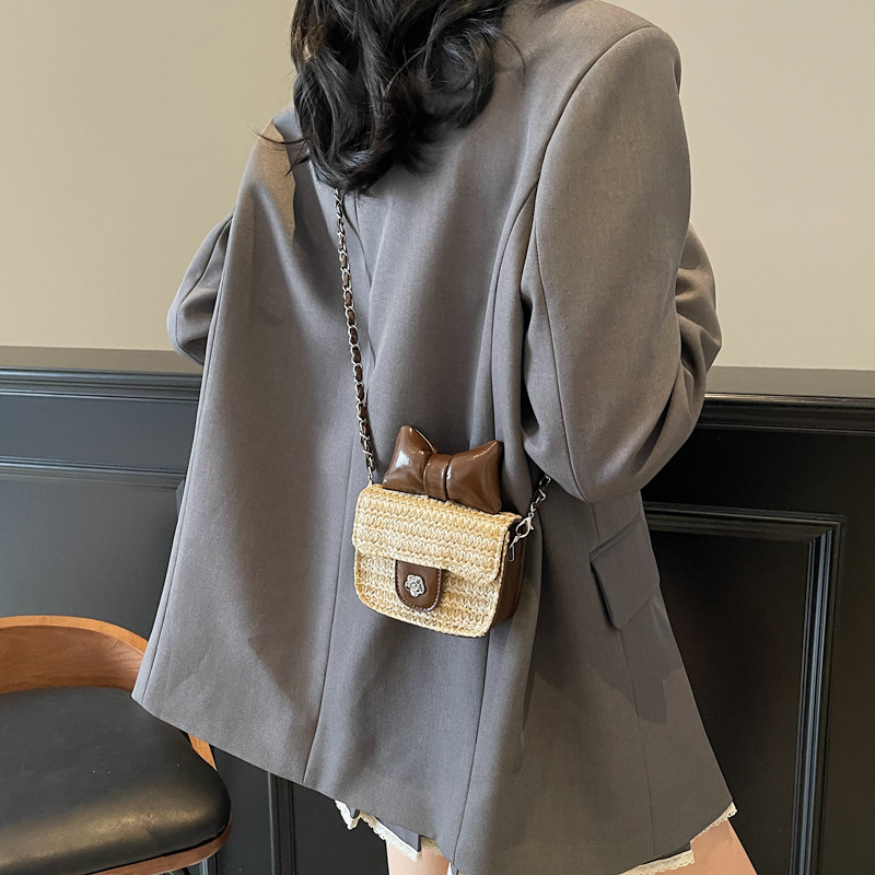 The 2025 new trendy, fashionable and versatile mini square bag is a must-have for women, featuring a chanel-style chain straw woven single-shoulder crossbody bag Application Scenario