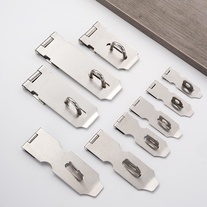 Stainless steel lock door, drawer, cabinet door, padlock, lock plate, buckle, anti-theft buckle, old-fashioned door nose, hanging buckle, door buckle full figure