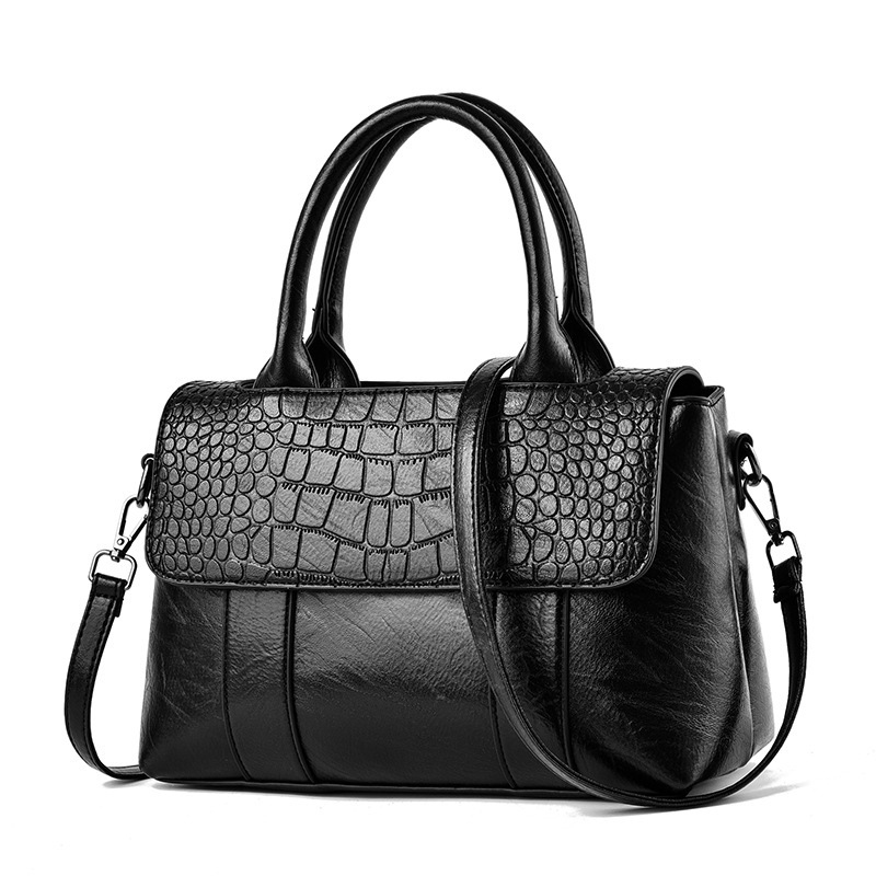 Soft leather handbag, large-capacity women's bag, 2022 new style, trendy, fashionable and elegant crossbody women's bag, export consignment Item Picture