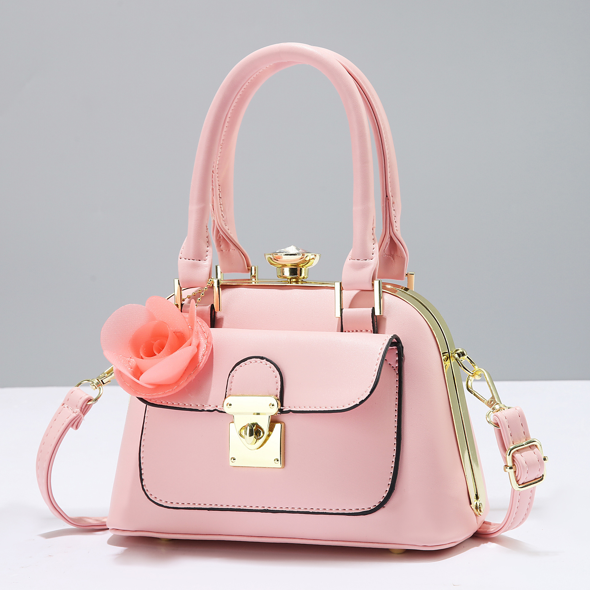 Cross-border popular bag 2025 New Korean-style fashionable color-blocking single-shoulder bag, casual and versatile, ladies' hand-held pillow bag Specification drawing