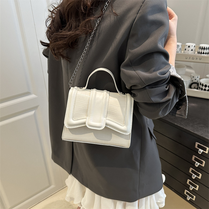 Korean style chain bag 2025 Spring/Summer new handbag, unique stone pattern single-shoulder bag, simple crossbody bag for women details Picture