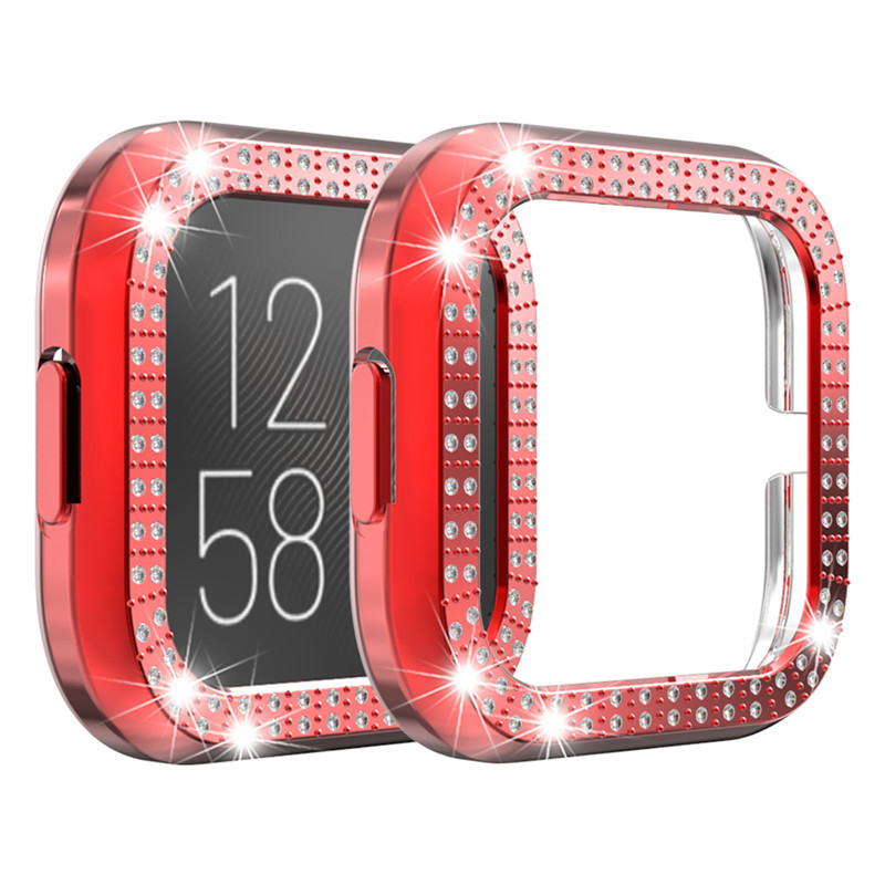 Suitable for fitbit versa2 PC double-row skeletonized diamond-encrusted case, versa2 electroplated protective case with diamond Application Scenario