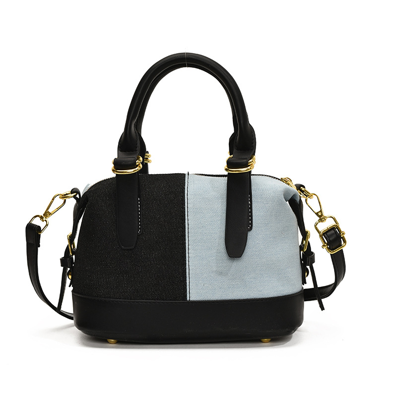 A multi-color denim blue bag for women, a new 2024 fashionable hand-held shoulder bag with a niche design and a casual crossbody bucket bag Item Picture