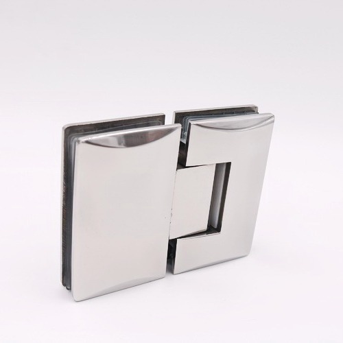 180-degree electroplated bright chrome brass bathroom clamps, square arc-shaped bathroom glass clamps, shower room hinges, wall clamps Specification drawing